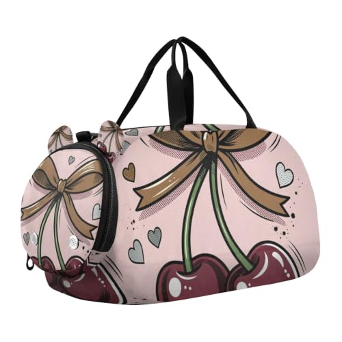 Bolsa de gimnasio con zapatero Cherri Ties Cherry Bow, ideal para tus escapadas de fin de semana
