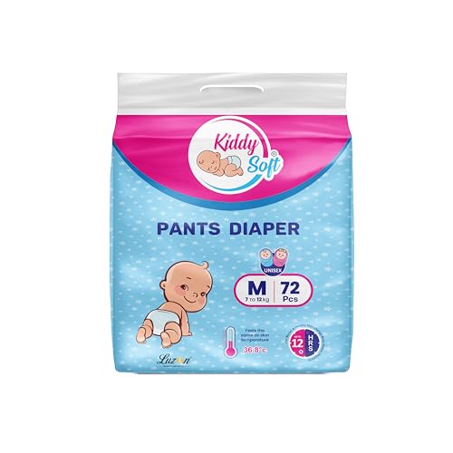 Image of Baby Diaper Pants, Medium (M), 72 Counts | with 5 Layer All Night Leakage Protection & Quick Absorbency | For Babies of 7-12 Kg | Up to 12 hours Protection | Rash Free Comfort Diapers