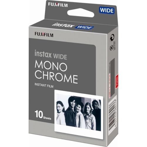 instax 16564101 Fujifilm Wide Pack de 10 Film Monochrome