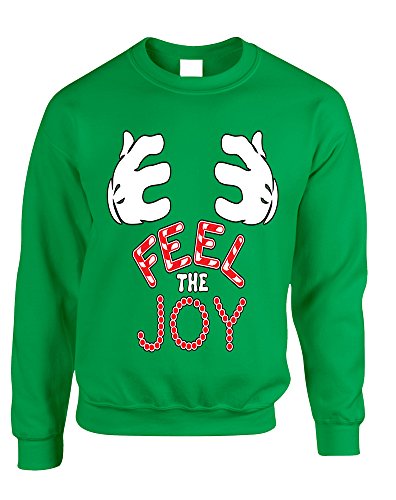 Allntrends Adult Sweatshirt Feel The Joy Cute Holiday Top (Xl, Irish Green) #TOP2