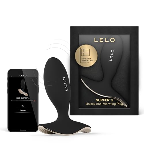 LELO SURFER 2 Plug Anal Vibrant Unisexe Doté de 6 Modes de Plaisir, Sex Toys Anals Silicone, Anal Plug, Plugs Anals (Black)