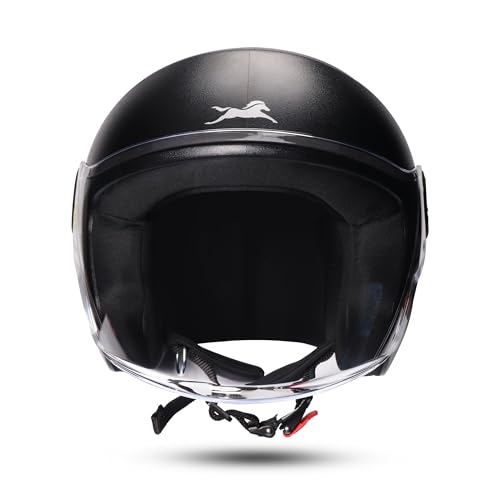 Image of TVS ACE ISI Certified Open face Unisex Helmet with Full Coverage Visor
