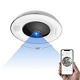 360° Panoramic Wireless WiFi IP Camera, NexTrend Ultra HD Home Security Camera with Fisheye Lens, Night Vision, Two Way Audio, Motion Detection, Support 128GB TF Card&Cloud Service