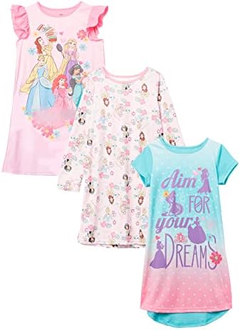 Disney girls 3-pack Nightgowns, Soft & Cute Pajamas for Kids Nightgown (pack of 6)