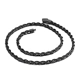 Halskette Männer Schwarz, Panzerkette Silber Männer Popularität INOX Kette Schmuck Herren Spaß Geschenke Männer