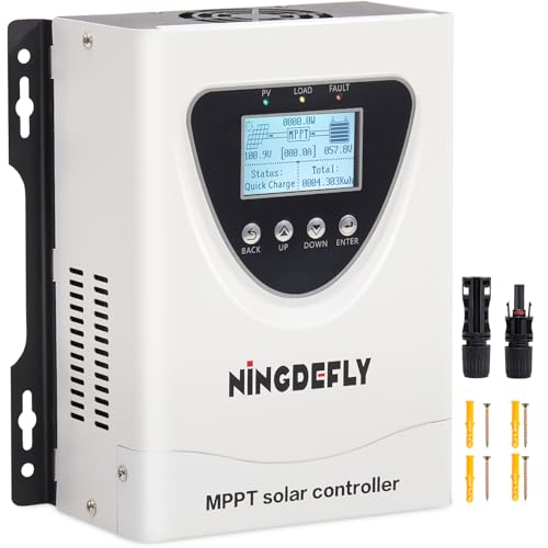 Image of Ningdefly 60A Solar Charge Controller, Mppt Solar Charge Controller, 12V 24V 36V 48V with LCD Display Charge for Gel LiFePO4 SLD FLD Batteries