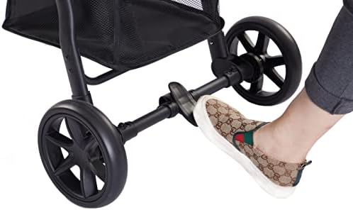 RICCO Baby Foldable Easy Steer Buggy Stroller Pushchair with 3-Position Recline System, 5 Point Harness Seat Belts, Adjustable Front Bumper/Backrest/Footrest/Canopy for 0-3 Years (HR706-GREY)