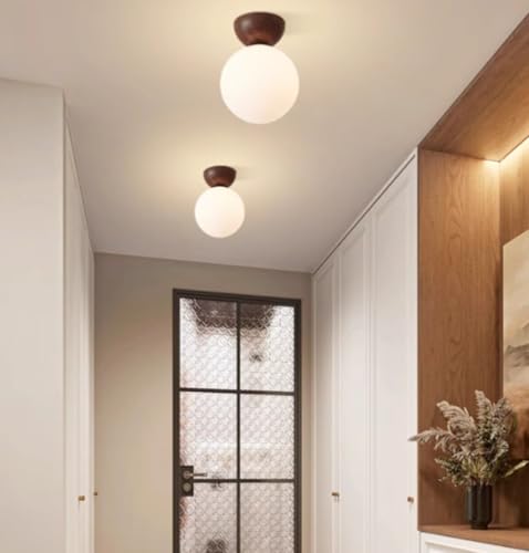 SXYSXYSXY LED Moderno Lámpara de techo Veteado de madera Entrada Diseño creativo Lámpara de pasillo G9 Pasillo Balcón Vestíbulo Escaleras Cocina Porche 15 * 20 cm
