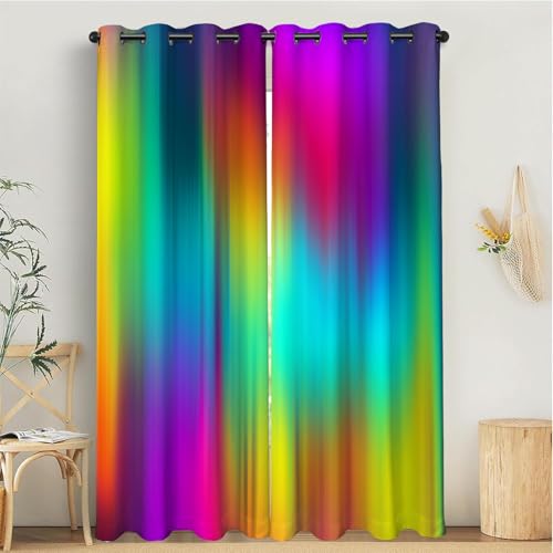 Rideau occultant arc-en-ciel lot de 2 pour la chambre et le salon 140x200 cm