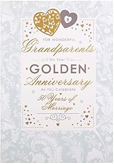 Golden Wedding Anniversary Card for Grandparents from Hallmark - With Gem Attachment