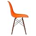 Poly and Bark Vortex Modern Mid-Century Side Chair with Wooden Walnut Legs for Kitchen, Living Room and Dining Room, Orange