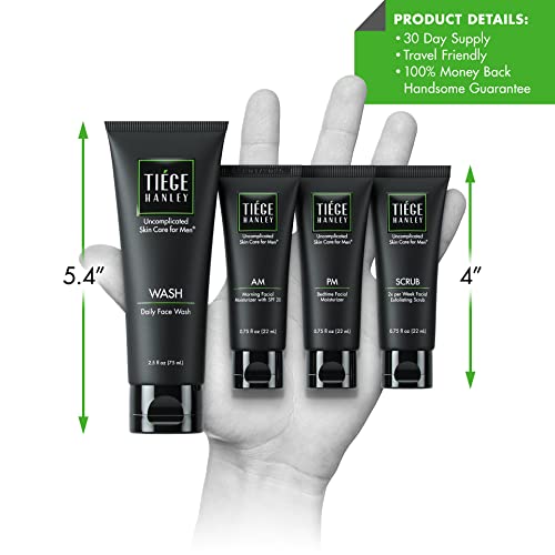 Tiege Hanley Essential Skin Care Routine For Men | Skin Care System Level 1 | Face Wash, Scrub, And Two Moisturizers | Made In Usa | 30 Day Supply #TOP1
