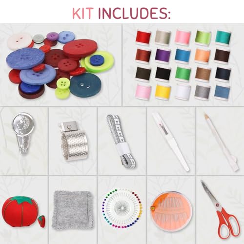 image for Comfecto Sewing Basket with Accessories, Large Sew Storage Organizer w