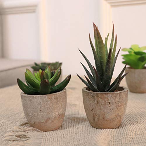 Plantas de suculentas com vasos de flores artificiais cacto de cacto, plantas de suculentas falsas 5
