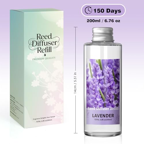 SCENTORINI Reed Diffuser Oil Refill, Lavender Diffuser Oil 6.76 Fl Oz, Natural Scented Essential Oil Refill Long Lasting Home Fragrance for Room Spa Aromatherapy Bathroom Home Decor - Image 4