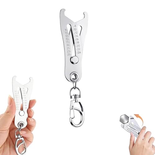 Image of Precise Thread Size Checker Keychain, Portable Nut Bolt Size Finder, Screws Thread with Spanner Keychains, Quick Hand Measuring Verification Tool (1Pc)