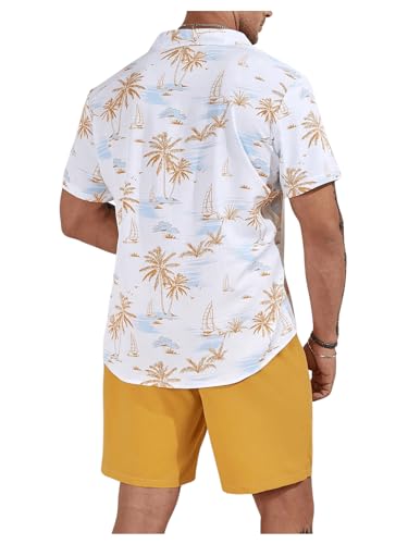 Men's Plus Size Hawaiian Matching Set Tropical Print Short Sleeve Button Down Shirt and Shorts Set Vacation Outfits2