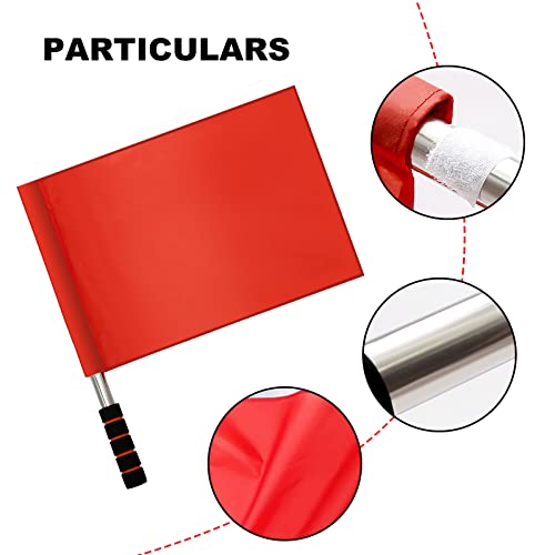 4 Packs Sports Referee Flags For Volleyball Soccer Match Stainless Steel Flagpoles Sponge Handle Pad Track And Field Sports Flag #TOP5