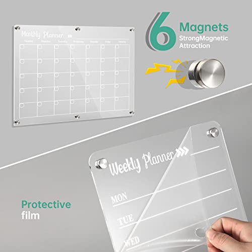 Image of Magnetic Acrylic Fridge Calendar Dry Erase Planner