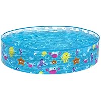 Bestway Sea Creature Paddling Pool Kiddie Swimming Pool, Inflatable Above Ground Pool, Outdoor Garden Pool, Blue, 48 x 10 Inch