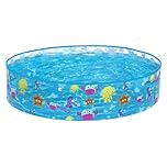 Bestway Sea Creature Paddling Pool Kiddie Swimming Pool, Inflatable Above Ground Pool, Outdoor Garden Pool, Blue, 48 x 10 Inch