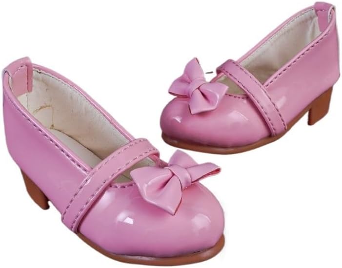 Doll Shoes for 45 cm/60 cm Handmade Shoes Bow Leather Shoes, 1/3 1/4 BJD, Doll Accessories BJD Toys Shoes(Pink,1/3)