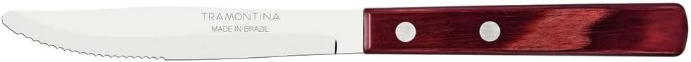Tramontina Polywood 4 Inches Table Knife with Stainless Steel Blade and Red Dishwasher Safe Treated Handle