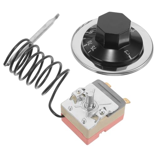 Veemoon Thermostat Mécanique Réglable 30-75°c Capillaire 16a pour Four et Réfrigérateur, Régulateur de Température Précis et Sécurité la Surchauffe, Contrôle Industriel Fiable