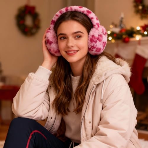 PESAAT Fluffy Ear Muff for Women Plush Earmuffs Kids Winter Earmuffs Girls Boys Cold Weather Ear Warmer