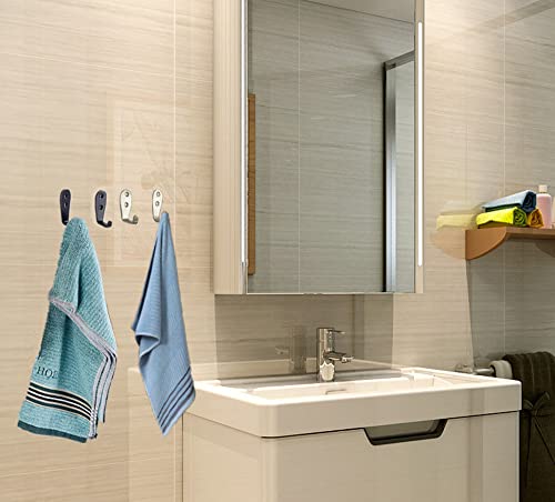 Szhdxsyyxgswall Hooks 10 Pcs,Coat Hooks, Stainless Steel Hook, Garage, Luggage Key Hook, Bathroom Kitchen Dining Room,Heavy Duty, Indoor And Outdoor Hooks (Black) #TOP2