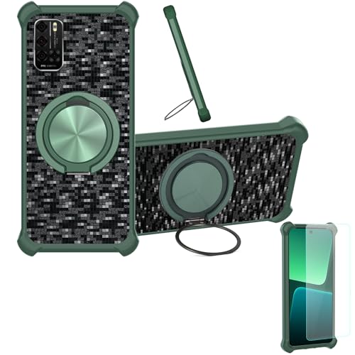 �Ή� Hisense F72 Pro �P�[�X Phone Case [1�� 9H+�d�x���� �K���X�t�B����][360°��]���X�^���h�A�}�O�l�b�g��]CX-12-LV