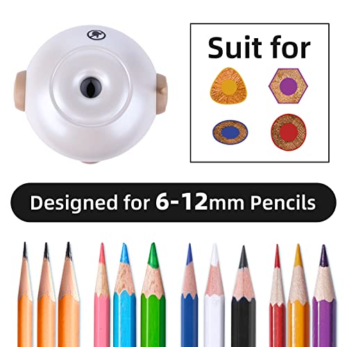 Tenwin Rechargeable Electric Pencil Sharpener, Fully Automatic Pencil Sharpener For 6-12Mm Pencils, Hands-Free Pencil Sharpener For Colored Pencils, Fast&Sharp, For Kids, Home, Classroom (Silver) #TOP2
