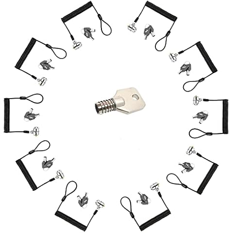 LORADAR 10Pack Laptop Security Cable Lock 6.2Feet Retractable Cable Lock for Laptops, Monitor & Other Devices (Keyed Different+Master Key) Cover