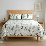 Etrexonline Juego de Funda Nórdica 4 Piezas Cama 150 Microfibra Suave Transpirable - 1 Funda Edredón 220x240 cm, 1 Bajera 150x200+30 cm y 2 Fundas de Almohada 50x75 cm (Eucalipto)