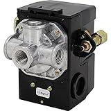 Air Compressor Pressure Switch 95-125 PSI Control Unloader, LF10-4H 95-125 PSI 20A 4 Port Pressure...