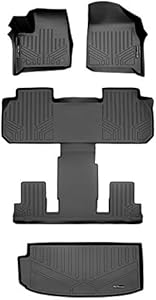 MAXLINER Floor Mats 3 Rows and Cargo Liner Behind 3rd Row Set Compatible with 2018-2022 Chevrolet Traverse with 2nd Row Bucket Seats