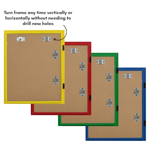 Americanflat - 4 Pack - Kids Artwork Frame Changeable (Multicolor) - Magnetic Door Holds 100 Art Pieces - 8.5x11 Letter Size Display with Mat or 10x12.5 Without Mat - My Mini Masterpiece — view 6