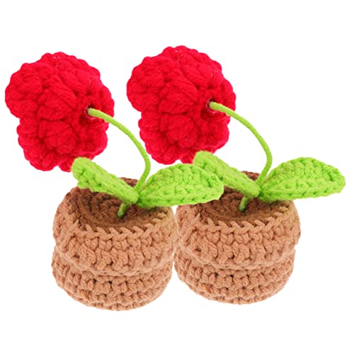 Homsfou 8 Pcs Woven Small Pot Plant Finished Product Polyester Office #TOP1