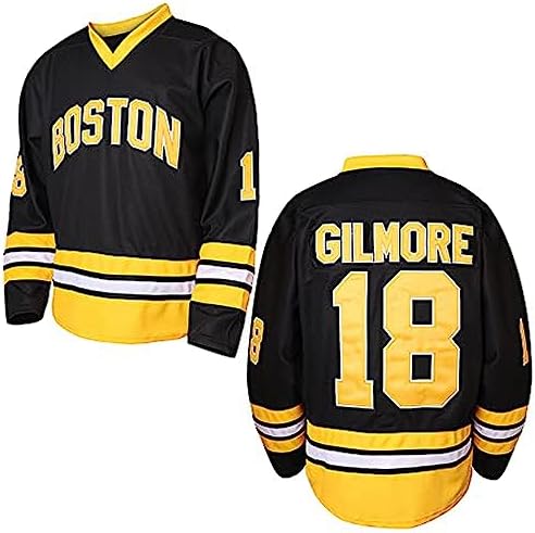 Happy Gilmore #18 Sandler 1996 Movie Ice Hockey Jersey Stitched Athletics Sports Shirt for Men Black S-3XL (Black, X-Large)
