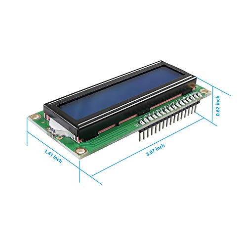 SUNFOUNDER LCD1602 Module with 3.3V Backlight Compatible with Arduino R3 Mega Raspberry Pi 16x2 Character White on Blue Background