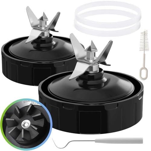 Listado de vaso licuadora ninja que Puedes Comprar On-line. 48 2 Piezas Repuesto Aspas Licuadora Ninja, 7 Aletas, Extractor de Cuchillas, con Cepillo de 2 Limpieza y 2 Juntas de Goma de Repuesto, Compatible con Nurti Ninja Blenders Auto iQ...
