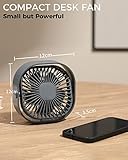 Desk Fan USB Small Fans for Desktop Table Bedside, Mini Quiet Home Office Accessories for Bedroom Car Greenhouse Kitchen, Powerful Silent Bed Fan with Cable, 3 Speeds Wind Strong Airflow Plug in - Image 7