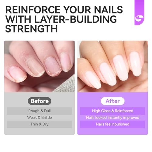 Image of Gelike EC Nail Strengthener for Man: Milky White 6 in 1 Natural Nail Hardener Extra Strong and Growth - Nail Polish Hardener for Weak and Damaged Nails