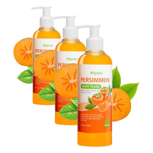 Image of Persimmon Body Wash for Old People Smell, Natural Deodorant Bar Soap for Strong Odor Smelly Feet Remove, Cleansing Body Deodorizing with Persimmon & Green Tea Extracts (Pack of 3)