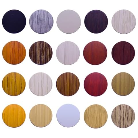 1080 Pieces Adhesive Screw Hole Covers Stickers PVC Cover Caps 20 Colors Waterproof Wood Textured Cover for Wall Cabinets Desk Screws Furniture Repairing Cover