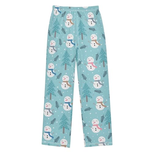 Boys' Pants Christmas Snowman Tree Snow Long Bottoms Jogger Pants Elastic Waist Trousers with Pockets S-XL