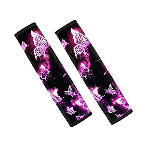 Jndtueit Lot de 2 coussinets de ceinture de sécurité en néoprène durable et confortable pour sangle d'épaule Motif papillon aquarelle Cover