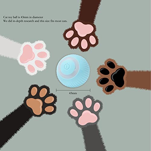 Found Notice Smart Interactive Cat Toy，Moving Rolling Cat Toys For Indoor Cats To Keep Fit And Active，Automatic Pet Exercise Toys,Poofplay Balls,Kitty Gifts Blue,Type-C #TOP2