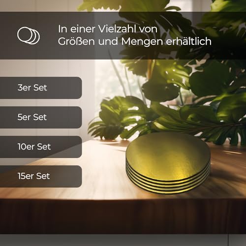 KITCHENDREAM Cake Board Set, Tortenunterlage, Gold und Silber, 3 mm dicke Pappe, zum Servieren… – Ansicht 3