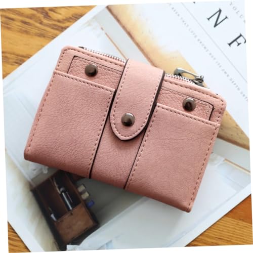 LIFKOME Fashionable Short Pink Wallet for Women Compact Card Holder Coin Purse Durable Pu Material Multiple Slots for Cards Cash for Daily Use2